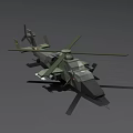 3D Military Helicopter Model With Camouflage Paint Rotor And Fuselage Design