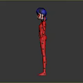 Game and Movie Character With Blue Hair Ladybug Inspired Red Black Spotted Bodysuit and Mask