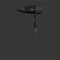 Black Modern Hair Dryer With Ergonomic Handle Control Button And Power Cord