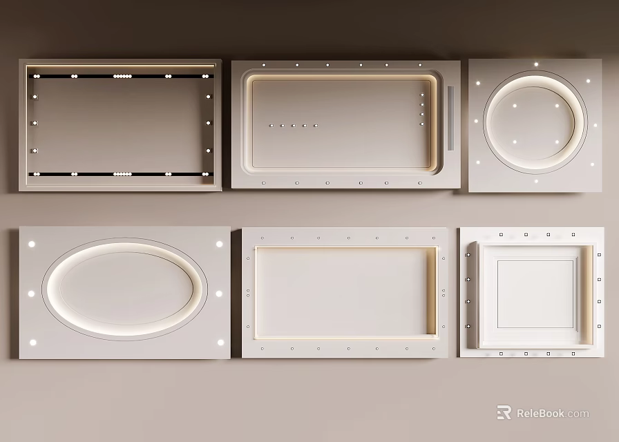 Variety Of Ceiling Panel Designs For Decoration 3d model