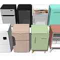 Various Colored Refrigerators And Freezers With Different Designs In