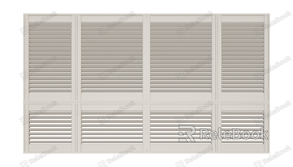 Solid wood louver upper and lower segmented windows model