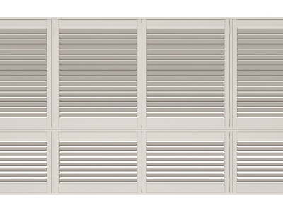 Solid wood louver upper and lower segmented windows model