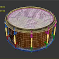 High Quality Wooden Drum With Metal Hardware And White Drumhead Showcasing Musical Instrument Craftsmanship 3d model