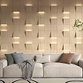 Modern sofa background wall checkered background wall stereoscopic background wall sofa background wall geometric background modeling background wall 3d model