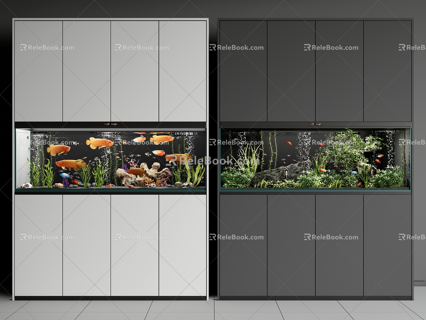 Fish Tank Aquarium Embedded Fish Tank Ornamental Fish Decorative Cabinet 3d model