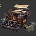 typewriter old typewriter antique typewriter classical typewriter english typewriter game item 3d model