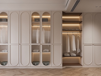 Modern French Cream Wardrobe 3d model