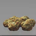 Fresh Twisted Steamed Buns Arranged in a Pile with Golden Brown Crust and Soft Inside