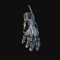 Futuristic Mechanical Arm Game Movie Character Featuring Metallic Texture Joint Details And Connected Wires