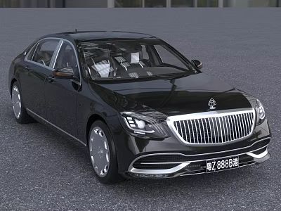 Black Luxury Sedan With Elegant Exterior Chrome Grille And Sleek Body Design 3d model