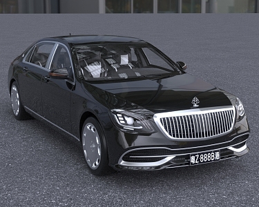 Mercedes-Benz Maybach S-Class S650 luxury car with interior door opening and closing 3d model