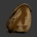 Genuine Leather Backpack In Natural Brown With Adjustable Straps And Buckle Details