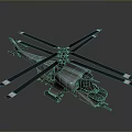 Futuristic Military Style Helicopter Design With Multi Rotor System And Detailed Mechanical Structure