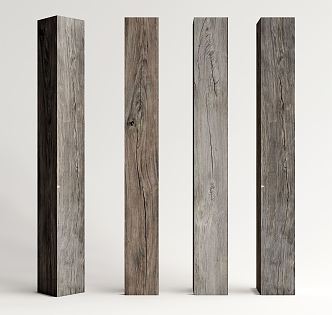 Modern Column Wood Column Solid Column 3d model