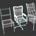 Three Different Wooden Chairs Featuring Dining Office and Lounge Styles with Retro Frames