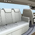 Luxurious Airliner Cabin Interior With White Diamond Stitched Seats And Comfortable Design