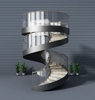 modern revolving staircase 3d model