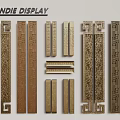 New Chinese Style Door Handle Chinese Style Carved Handle Long Handle 3d model