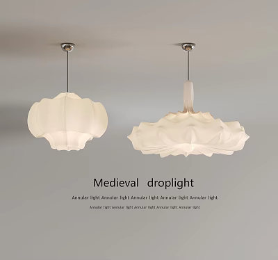 Medieval Luxury Interior With Irregular Shaped Pendant Lights And Elegant Design 3d model