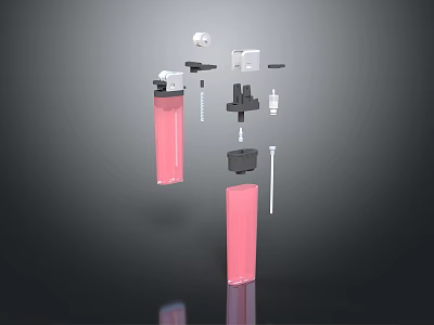Other Industrial Mechanical Components With Pink Black Parts And Metal Fasteners 3d model