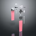 Other Industrial Mechanical Components With Pink Black Parts And Metal Fasteners