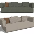 Modern three-seat sofa multiplayer sofa 3d model