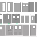 Various Types Of Metal Doors With Different Panel And Glass Window Designs