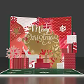 Festive Christmas Pop Up Card With Merry Christmas Text Gift Boxes And Snowflakes Design