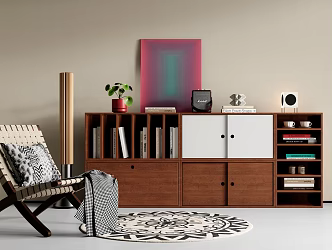 Quiet Ancient Entrance Cabinet End View Entrance Cabinet Side Cabinet Bookcase Casual Chair Audio 3d model