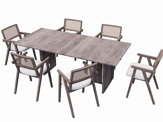 Modern Outdoor Dining Table and Chair 3d model