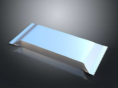 Food Packaging Design With Blue Rectangular Sealed Edges And Shiny Surface 3d model
