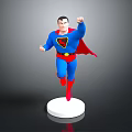 Superman 3D Model Figure In Blue Red Costume On White Base