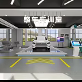 Well Equipped Auto Maintenance Store Interior With Service Cars And Professional Tools