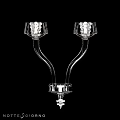 Elegant Glass Wall Lamps With Curved Stand And Ornate Base Design