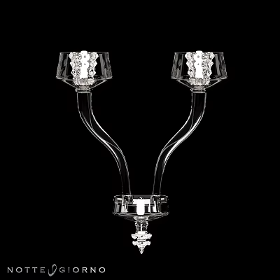 Elegant Glass Wall Lamps With Curved Stand And Ornate Base Design 3d model
