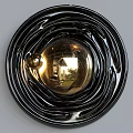 Modern Black Spiral Circular Metallic Wall Decor With Reflective Sphere 3d model