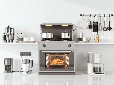 Modern Kitchen Appliances Kitchenware Supplies 3d model