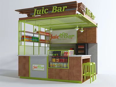 Industrial LOFT Beverage Shop 3d model