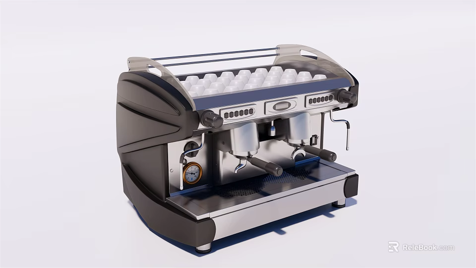 Saeco Modern Espresso Coffee Machine Kitchen Appliance With Dual Spout And Stainless Steel Body 3d model 