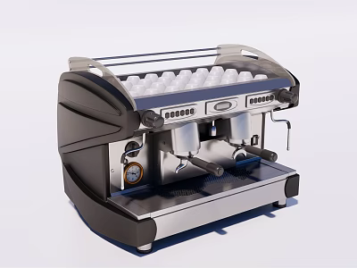 Saeco Modern Espresso Coffee Machine Kitchen Appliance With Dual Spout And Stainless Steel Body 3d model