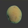Ripe Yellow Mango with Smooth Skin and Red Spots on Black Background with Reflection