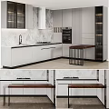 Elegant Modern Kitchen With Sleek Cabinets Marble Countertop And Island