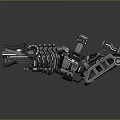 Mechanical Weapon with Intricate Metal Structure Futuristic Design Barrel and Gear Components