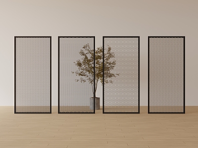 Stainless steel metal partition 3d model