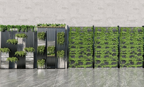 Modern plant wall green plant wall screen 3d model