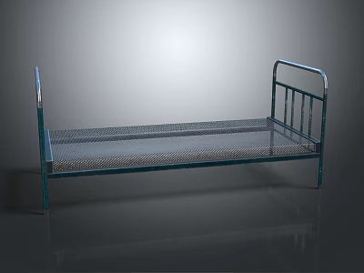 Minimalist Single Bed Design With Metal Frame And Mesh Bed Base For Modern Bedroom Space 3d model