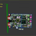 Detailed Electronic Circuit Board with Integrated Chips Multiple Ports and Components