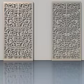 Elegant Swing Doors With Intricate Hollow Out Patterns And Smooth Surface 3d model