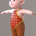 Cartoon Character Doll Child Fuwa Big Head Son 3d model